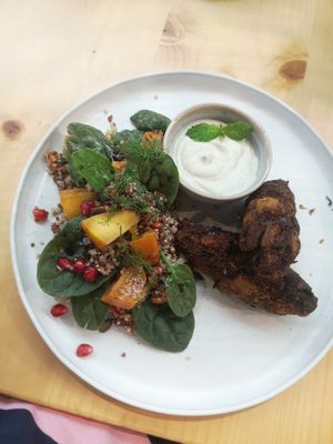 "In Season" menu option, included pumpkin, garted carrot and potato balls at Terrarea in Matosinhos