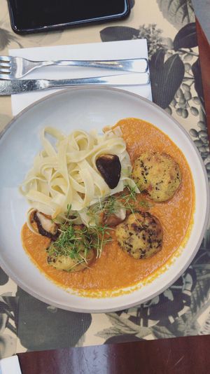 Albóndigas de polenta at Terrarea in Matosinhos