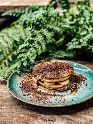 Banana and Peanut Butter Pancakes at Terrarea in Matosinhos
