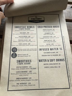 Menu 3 at The Factory Cafe in Koh Tao