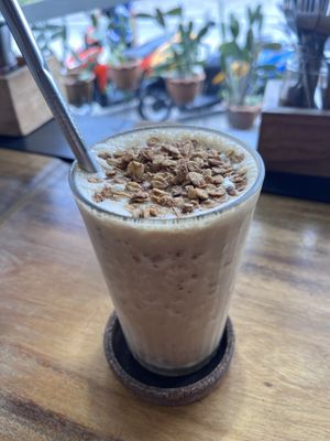 Smoothie with Coffee, Banana & Dates  at The Factory Cafe in Koh Tao