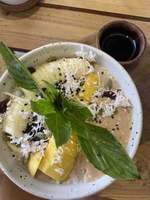 Porridge 130baht + 30baht for added vegan protein  at The Factory Cafe in Koh Tao