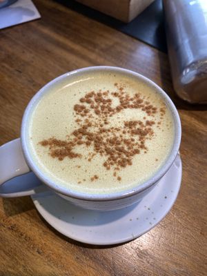 Coconut milk golden latte   at The Factory Cafe in Koh Tao
