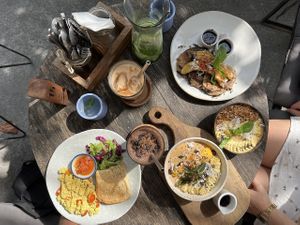  Breakfast with porridge, granola musli, pancakes, brownie smoothie,...  at The Factory Cafe in Koh Tao