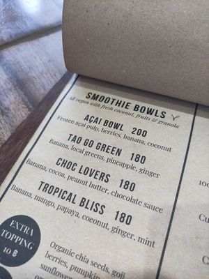 Menu bowls at The Factory Cafe in Koh Tao