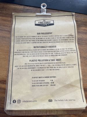 Sustainable concept  at The Factory Cafe in Koh Tao
