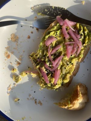 Avo on toast  at The Factory Cafe in Koh Tao