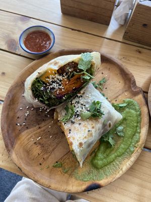 Falafel wrap😋 SO GOOD  at The Factory Cafe in Koh Tao