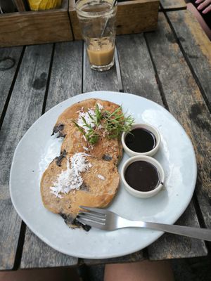 Wow! Lot's of options! And the chocolate chip cookie is amazing! at The Factory Cafe in Koh Tao