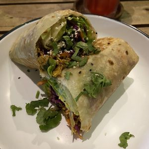 ‘Chicken’ and avocado wrap  at The Factory Cafe in Koh Tao