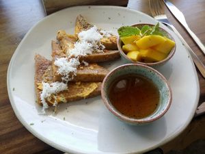 Coconut Pancakes at The Factory Cafe in Koh Tao
