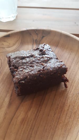 Vegan glutenfree brownie at The Factory Cafe in Koh Tao