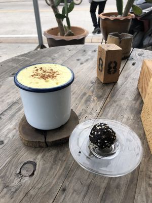 Golden Latte & Energy Ball  at The Factory Cafe in Koh Tao