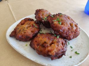 Tomato balls that were very different but yummy at Melina's Tavern in Santorini