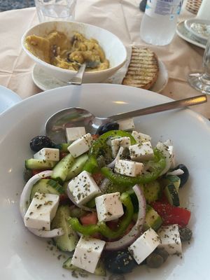   at Melina's Tavern in Santorini