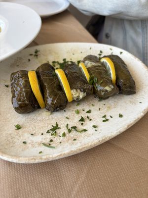 Stuffed vine leavess  at Melina's Tavern in Santorini