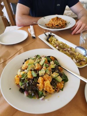 Orange salad (with avocado instead of feta) at Melina's Tavern in Santorini