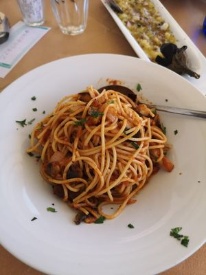 Veggie Pasta at Melina's Tavern in Santorini