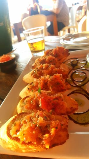 Vegan bruschettas at Mergulhao in Fernando De Noronha