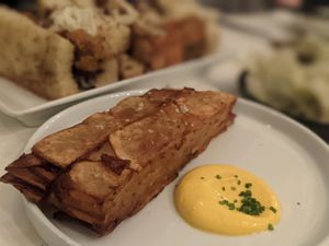 Saffron mayo with 'thousand layer' potatoes at The Omni Collective in South East London