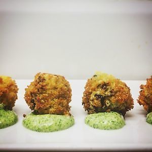 Mushroom croquettes with tarragon 'mayonnaise' at The Omni Collective in South East London