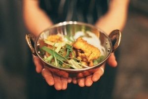 Cauliflower pakora featuring on their '17 autumn/winter menu. at The Omni Collective in South East London