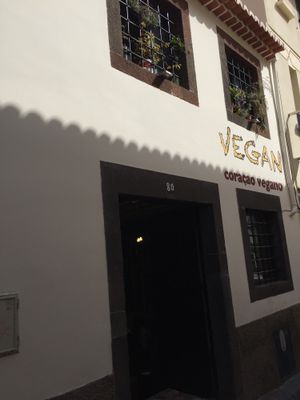 Outside at Coraçao Vegano in Funchal
