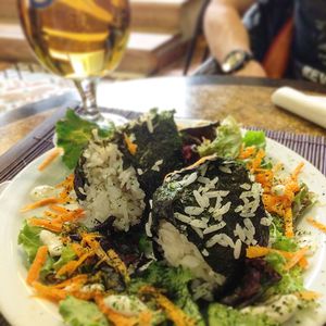 Starter: rice balls at Coraçao Vegano in Funchal