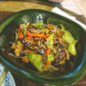 Shittake sauté at Coraçao Vegano in Funchal