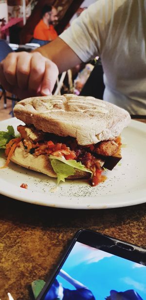 The burger! at Coraçao Vegano in Funchal