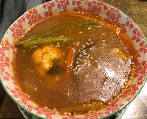 Noodle soup at Coraçao Vegano in Funchal