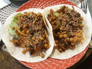 Tacos, really rich in flavour! at Coraçao Vegano in Funchal