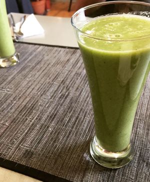 green smoothie at Coraçao Vegano in Funchal