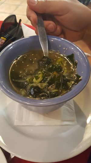 Miso soup at Coraçao Vegano in Funchal