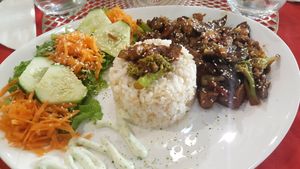 Chicken teriaki at Coraçao Vegano in Funchal