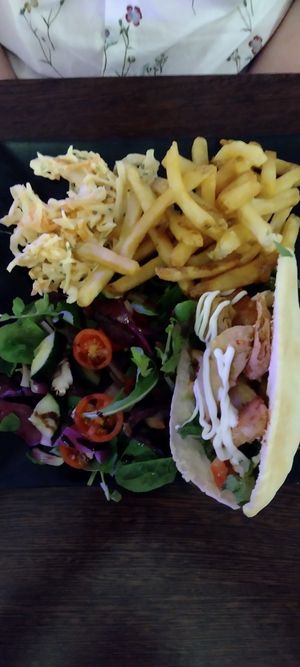 Vegan kebab at Rock Garden in Torquay