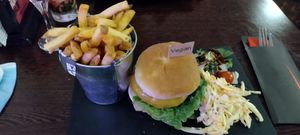 Vegan burger at Rock Garden in Torquay