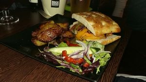 Vegan burger at Rock Garden in Torquay