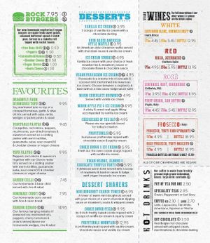 New vegetarian/vegan menu - Nov 2017 at Rock Garden in Torquay