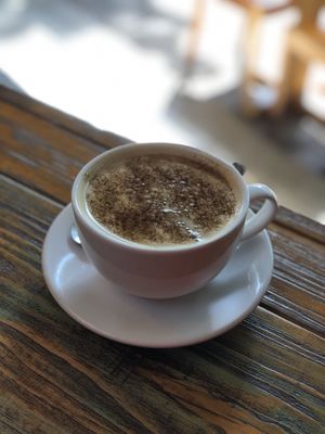 Almond milk latte  at Plan V Cafe in Mexico City