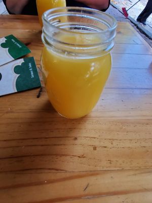 orange juice at Plan V Cafe in Mexico City