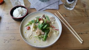 a delicious vegan thai currry!  at Nama in Mallorca