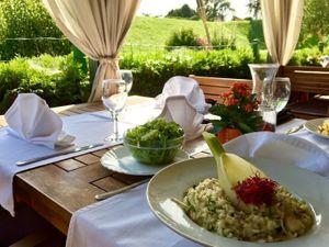 Vegan vegetable rissotto in fennel at Bedem in Varazdin