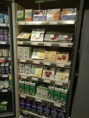 Soy desserts and NON vegan mylks at NaturaSi - Via Cardinale in Naples