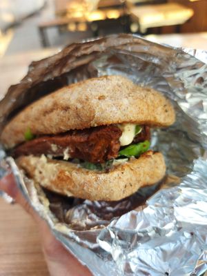 Double Seitan Hotdog at Rekalibracija Veganski in Novi Sad