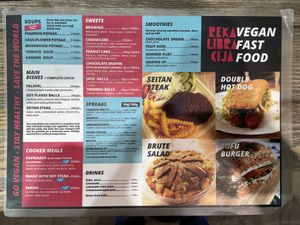 English menu (prices outdated)  at Rekalibracija Veganski in Novi Sad