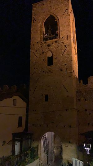 The tower at night  at Ohana Holidays in Moniga Del Garda