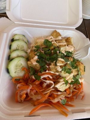 tofu rice bowl at Kaleisia Tea Lounge in Tampa