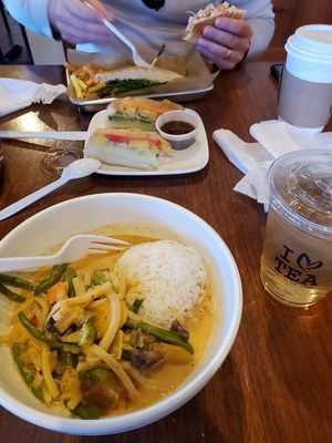 Vegan lunch.. red curry and masala panini at Kaleisia Tea Lounge in Tampa
