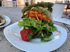 Meli Waffle sandwich  at The Honey B in Santa Barbara